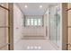 Bathroom featuring a double vanity and a glass enclosed shower at 630 Cleburne Ne Ter, Atlanta, GA 30306
