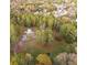 Aerial view of a large lot with mature trees and landscaping in a residential neighborhood at 935 Old Loganville Rd, Loganville, GA 30052