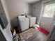 Functional laundry room features a washer, dryer, and convenient access to the exterior at 1425 Parkmont Dr, Roswell, GA 30076