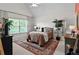 Cozy bedroom featuring a large window, and neutral color scheme with a vaulted ceiling at 1771 Silvergrass Ln, Grayson, GA 30017