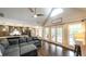 Spacious living area with hardwood floors, vaulted ceilings, and seamless flow to the kitchen at 180 Mountain Path, Rockmart, GA 30153