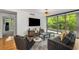 Stylish living room with comfortable seating, large TV, and a beautiful view from the balcony at 700 Park Regency Ne Pl # 703, Atlanta, GA 30326