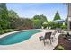 Inviting backyard pool with a stone patio, perfect for relaxing and entertaining at 1800 Hunters Moon Dr, Alpharetta, GA 30005