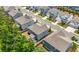 An aerial view of the back of a two story home in a suburban neighborhood at 193 Treeline Trl, Canton, GA 30115