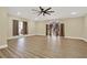 Spacious bonus room with hardwood floors, ceiling fan, recessed lights, and natural light at 271 Brooks Rackley Rd, Dallas, GA 30157
