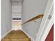 View looking down the hardwood stairway at 271 Brooks Rackley Rd, Dallas, GA 30157
