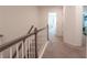 Upstairs hallway showcasing neutral carpet and white walls at 4175 Spring Valley Cir, Tucker, GA 30084