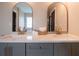 Close up of the bathroom with double vanity, stone countertops, and modern fixtures at 803 Plantation Ridge Overlook, Woodstock, GA 30188
