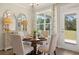 Bright dining area with round wood table, stylish chairs, and natural light from the window at 13574 Se Whitman Ln, Covington, GA 30014