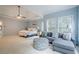Bright and airy main bedroom with plush seating, a ceiling fan, and lots of natural light at 4096 Vinings Mill Se Trl, Smyrna, GA 30080
