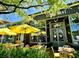 Outdoor seating beneath yellow umbrellas outside a cozy restaurant featuring large windows and a charming atmosphere at 219 Poplar Nw St, Lilburn, GA 30047