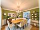 Traditional dining room with a wooden table set for six, chandelier, and view to living room at 2872 Bentwood Dr, Marietta, GA 30062