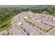 Aerial shot of a residential neighborhood with well-manicured lawns, mature trees, and a community pool at 3195 Bartee Walk, Suwanee, GA 30024