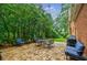 Charming outdoor patio with brick flooring, surrounded by lush greenery and perfect for relaxation and entertainment at 663 Clifton Ne Rd, Atlanta, GA 30307