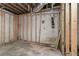 Exposed framing in unfinished basement provides a blank canvas for personalization at 2582 Springdale Sw Rd, Atlanta, GA 30315