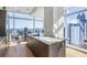 Modern kitchen with granite countertops, stainless steel appliances, and expansive city views at 45 Ivan Allen Jr Nw Blvd # 2505, Atlanta, GA 30308
