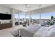 Spacious primary bedroom with city view, designer fan, and a sleek chair perfect for relaxing in style at 45 Ivan Allen Jr Nw Blvd # 2505, Atlanta, GA 30308