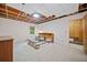 Unfinished basement with painted walls, carpet and exposed ceiling at 286 Hilton Way Way, Canton, GA 30114