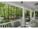 Covered back porch with white columns and lush green surroundings at 2058 Sewanee Ct, Villa Rica, GA 30180