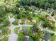 An aerial view showcasing lush greenery surrounding the property in a residential neighborhood at 2135 Knighton Dr, Atlanta, GA 30349