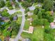 An aerial view of the property showcasing its spacious lot and proximity to neighborhood homes at 2135 Knighton Dr, Atlanta, GA 30349
