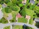 An aerial perspective revealing the property's setting within a leafy and established neighborhood at 2135 Knighton Dr, Atlanta, GA 30349