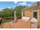 Large deck overlooking the backyard perfect for relaxing and outdoor entertaining with wooded view at 2450 Weber Heights Way, Buford, GA 30519