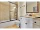 Bathroom featuring a shower-tub combination, toilet, and a white vanity with a granite countertop at 2450 Weber Heights Way, Buford, GA 30519