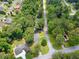 Aerial view showing a home surrounded by trees and a community pool nearby at 5760 Windermere Ct, Lithonia, GA 30038