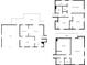 Overhead floor plans showing the layout of all three floors of the residence at 5760 Windermere Ct, Lithonia, GA 30038