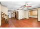 Spacious living room with hardwood floors and staircase leading to the upper level at 5760 Windermere Ct, Lithonia, GA 30038