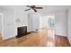 Inviting living room offers hardwood floors and a fireplace at 2611 Leeshire Ct, Tucker, GA 30084