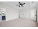 Large main bedroom featuring carpet, tray ceilings, and doors to closet and ensuite bath at 132 Timber Mist Ln, Lawrenceville, GA 30045