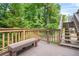 View of the back deck featuring a bench seat and stairs to the lawn at 11260 Havenwood Dr, Johns Creek, GA 30097