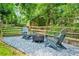 Backyard featuring fire pit, seating, playground, and perimeter fencing at 11260 Havenwood Dr, Johns Creek, GA 30097