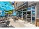 Outdoor patio area with umbrellas and seating in front of The Whelan Restaurant, creating a lively atmosphere at 1529 Liberty Nw Pkwy, Atlanta, GA 30318