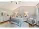 Stylish main bedroom with hardwood floors, vaulted ceilings, and a sitting area near the windows at 2904 Masonwood Nw Dr, Kennesaw, GA 30152