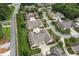 An aerial view displays a beautiful neighborhood with sidewalks and tree-lined streets at 2384 Tree Arbor Way, Marietta, GA 30064