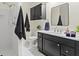 Modern bathroom featuring a walk-in shower, sleek vanity, and stylish fixtures at 840 Hickory Sw Dr, Marietta, GA 30064