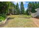 Large, well-maintained backyard with mature trees and landscaping, providing ample green space at 2820 Channing Way, Cumming, GA 30040