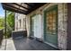 Outdoor hallway with brick walls and doors, featuring a storage box at 124 Lafayette Ne Dr # 4, Atlanta, GA 30309