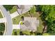 Overhead view of a home with a spacious yard, well-manicured landscaping, and a private driveway at 1650 Walking Horse Trl, Cumming, GA 30041
