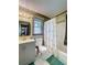 Bathroom featuring a gray vanity, neutral walls and tiled floors at 4812 Shallow Creek Nw Dr, Kennesaw, GA 30144