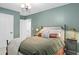 A cozy bedroom with a queen bed, bedside table with a lamp, and neutral décor at 5545 Cross Gate Ct, Atlanta, GA 30327