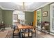 Dining room featuring a wooden table, black chairs, and olive green walls at 5545 Cross Gate Ct, Atlanta, GA 30327