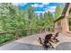 Large wooden deck with railing offers comfortable outdoor seating and wooded views at 5623 Brendlynn Dr, Suwanee, GA 30024