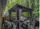 Covered outdoor seating area on a deck with comfortable furniture and lush surroundings at 2982 Huntshire Pl, Atlanta, GA 30340
