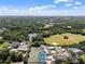 Expansive aerial view showcasing lush greenery, tennis courts and a nearby recreational park at 893 Piedmont Ne Ave # 3, Atlanta, GA 30309