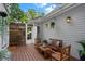 Cozy deck space with wooden fence, outdoor lighting, and seating at 893 Piedmont Ne Ave # 3, Atlanta, GA 30309
