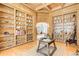 Office area featuring custom shelves and drawers for maximum storage and organization at 115 Cross Roads Ct, Atlanta, GA 30327